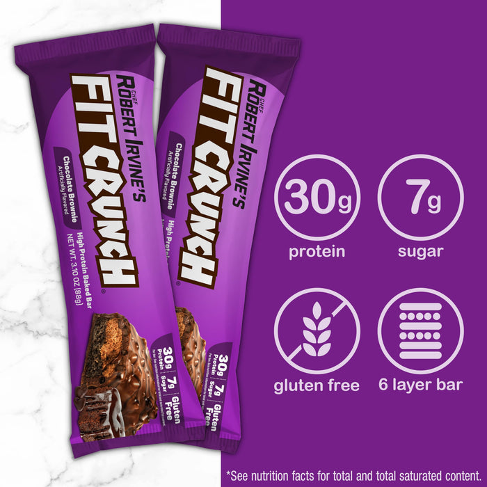 Fit Crunch Chocolate Brownie Protein Bars 88 g 12-Count Wholesale Box