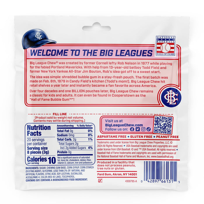Big League Chew Pink Lemonade Bubble Gum 2.12 oz Bags 12-Pack Wholesale