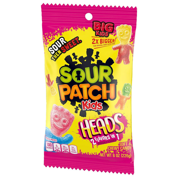 Sour Patch Kids Heads Sweet Sour Candy 8 oz Bags Wholesale
