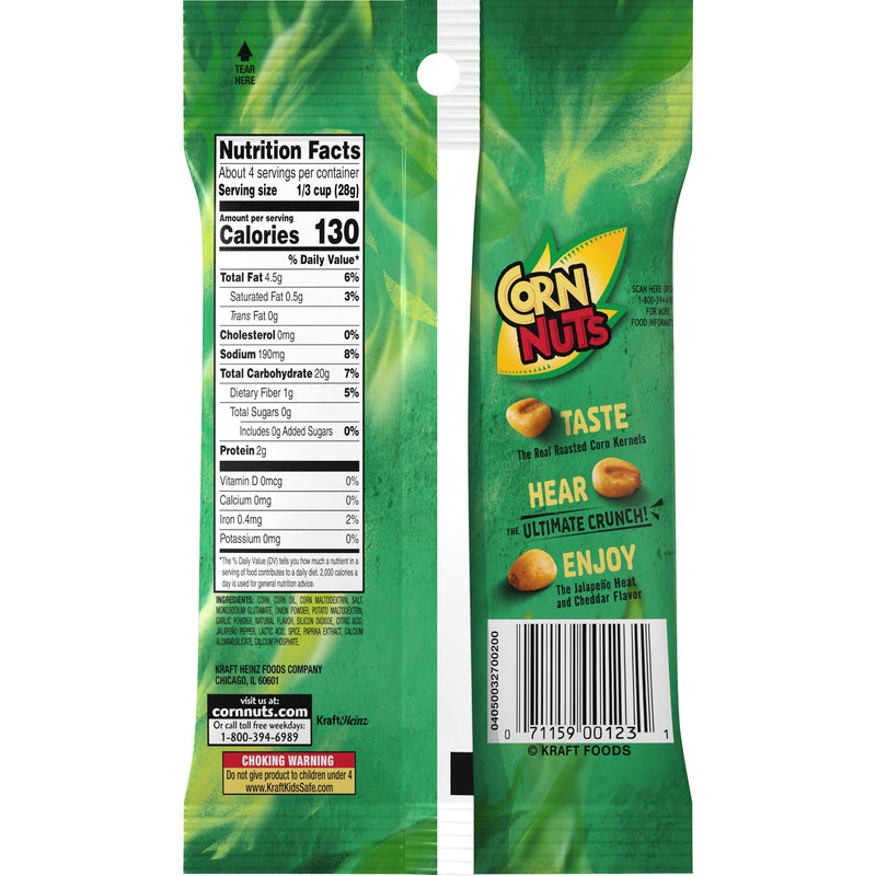 Corn Nuts Jalapeno Cheddar Crunchy Corn Kernels 4 oz (1-Bag)