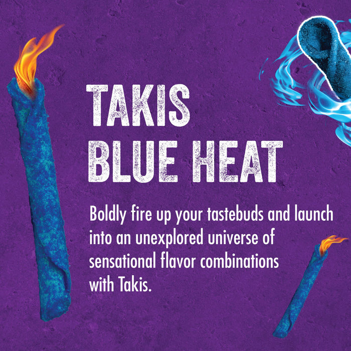 Takis Blue Heat Hot Chili Pepper Flavored Rolled Tortilla Chips 9.9 oz 14-Pack Wholesale