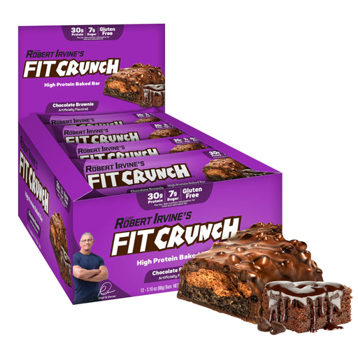 Fit Crunch Chocolate Brownie Protein Bars 88 g 12-Count Wholesale Box