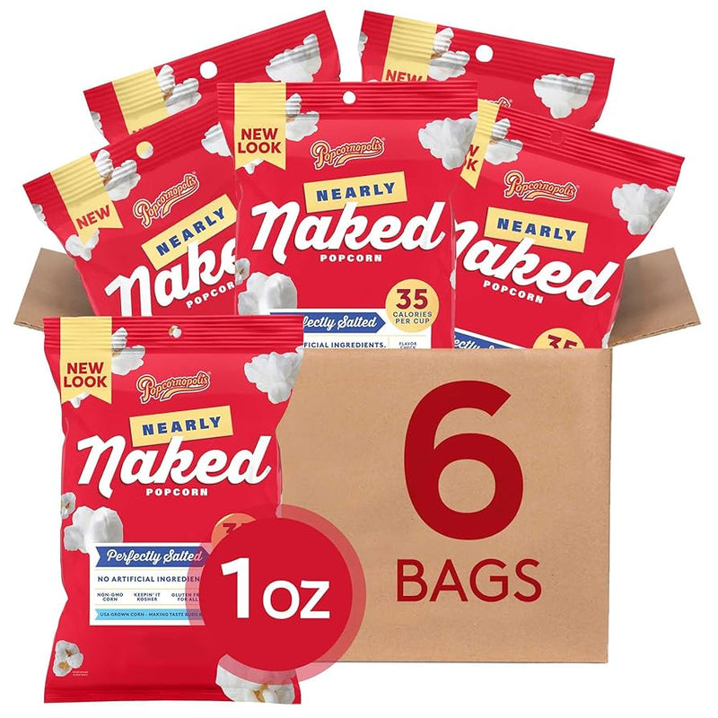 Popcornopolis Perfectly Salted Nearly Naked 1oz Bag 6ct