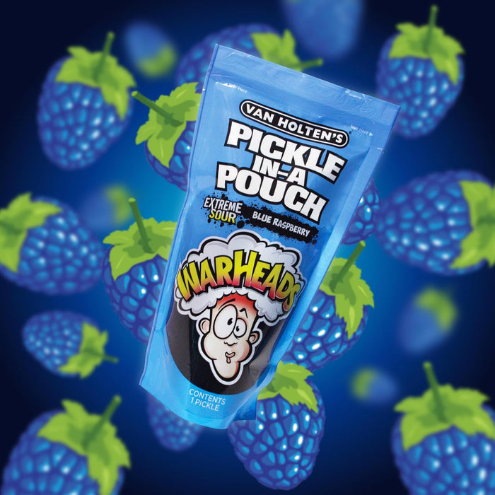 Van Holten's Warheads Blue Raspberry Jumbo Pickle 12 Per Case