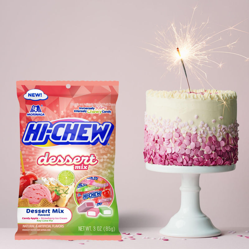 HI-CHEW Dessert Mix Candy - Candy Apple, Key Lime Pie, Strawberry Ice Cream - Soft & Chewy Taffy, Individually Wrapped (Pack of 6, 3oz Bags)