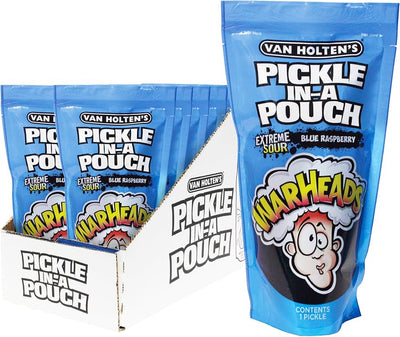 Van Holten's Warheads Blue Raspberry Jumbo Pickle 12 Per Case