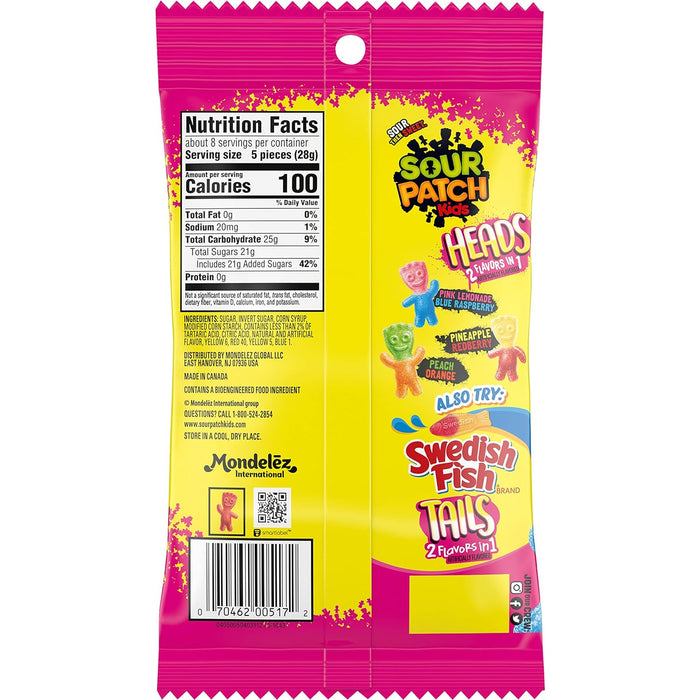 Sour Patch Kids Heads Sweet Sour Candy 8 oz Bags Wholesale