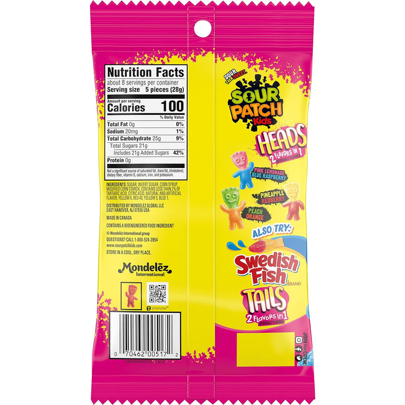 Sour Patch Kids Heads Sweet & Sour Candy - 8 Ounce Bag