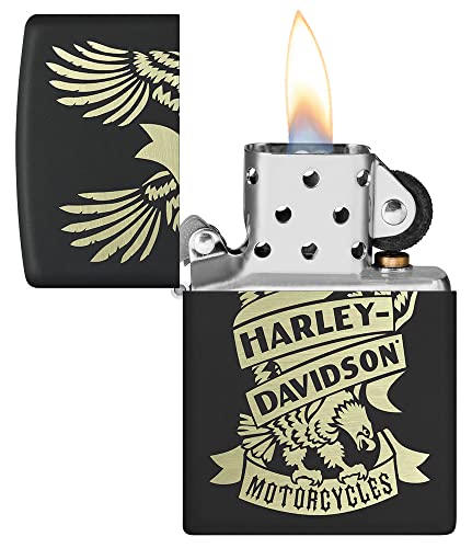 Zippo Harley-Davidson Eagle Black Matte Lighter - Bold American Emblem