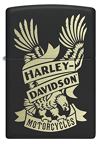 Zippo Harley-Davidson Eagle Black Matte Lighter - Bold American Emblem