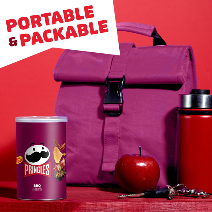 Pringles BBQ 2.5 oz grab-and-go can in manufacturer lifestyle scene
