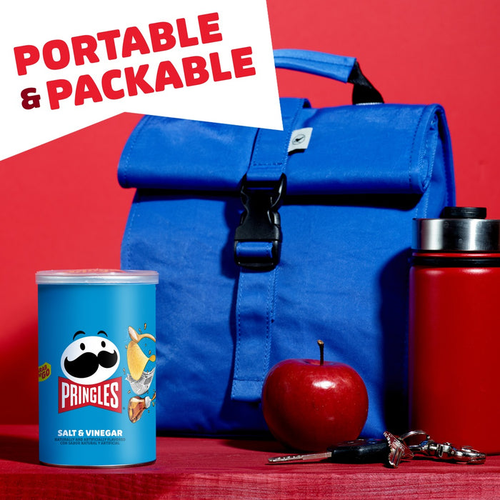 Pringles Salt & Vinegar 2.5 oz grab-and-go can in manufacturer lifestyle scene