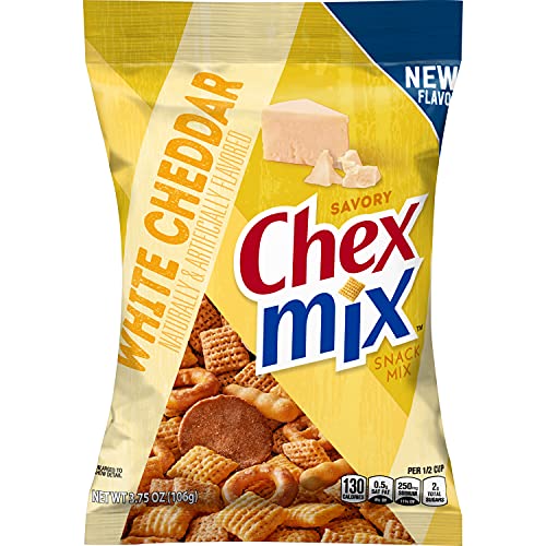Chex Mix White Cheddar Snack Mix, Bold & Cheesy Flavor, 3.75 oz. Bags - Crunchy & Savory Snack Perfect for Any Occasion (Pack of 8)