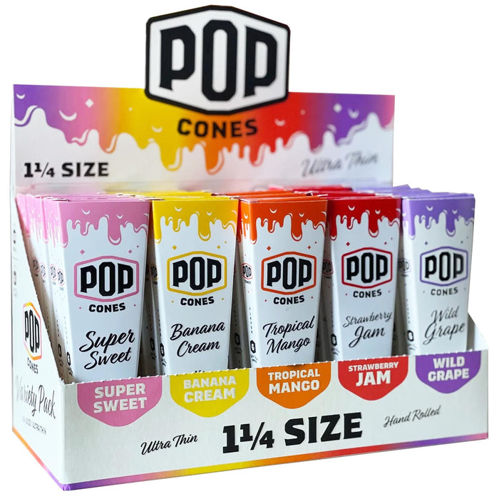 Pop Cones Ultra Thin 1-1/4 Variety 25 Per 6 Pack