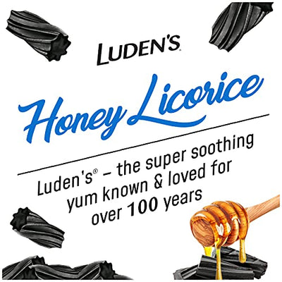 Luden's Honey Licorice Cough Throat Drops | Menthol Lozenge/Oral Anesthetic | 30-Count per Pack | 12-Pack