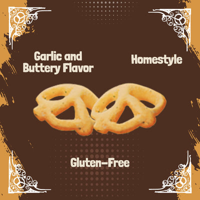 Unique Snacks Puffzels, Delightful Garlic and Buttery Flavor with a Fun Pretzel Crunch, Gluten-Free Snacks, 4.8 Oz. Snack Bag, Pack of 6, Homestyle