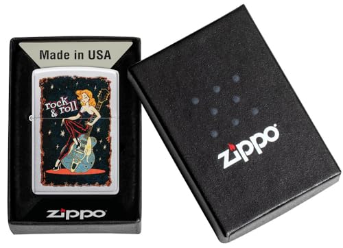 Zippo Cool Chick Design Satin Chrome Pocket Lighter