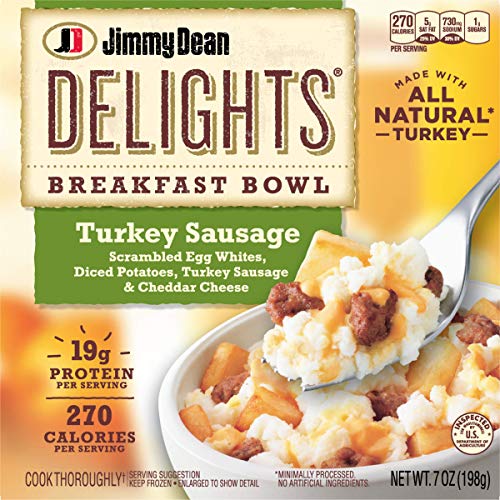 Jimmy Dean Delights Turkey Sausage Breakfast Bowl, Single Serve (Frozen) (Pack of 8)