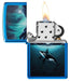 Zippo Pocket Lighter Whale Design High Polish Blue Wholesale