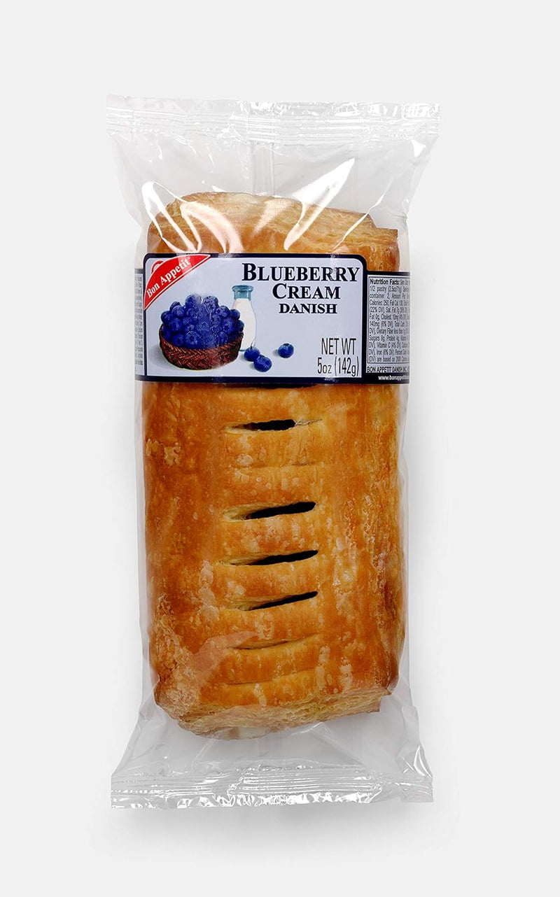 Bon Appetit Blueberry Danish, 5 oz - Delicious Fruit Pastry (Pack of 8)