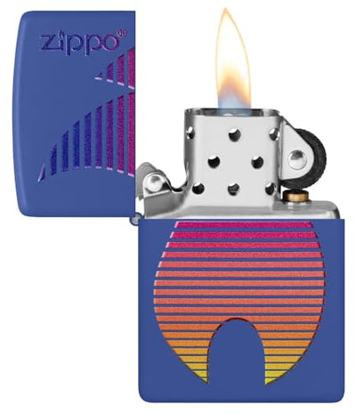 Zippo Design Royal Blue Matte Pocket Lighter