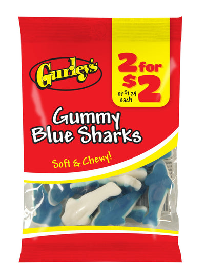 Gurley's Blue Shark Gummi, Aquatic-Themed Fruity Treats (Pack of 12)