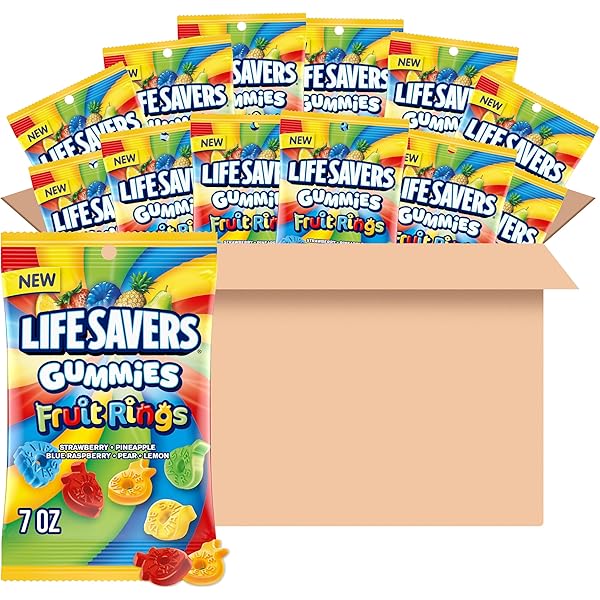 Lifesavers Gummi Fruit Rings 7oz Peg Bag