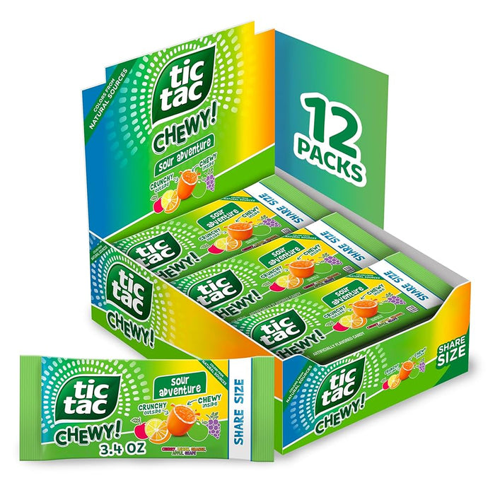 Tic Tac Chewy King Size Sour Fruit Boxes 12ct