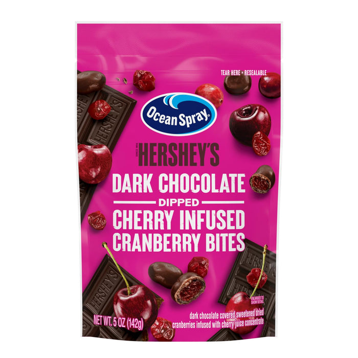 Ocean Spray Hershey's Dark Chocolate Cherry-Dipped Cranberry Bites 5 oz Wholesale 12-Pack