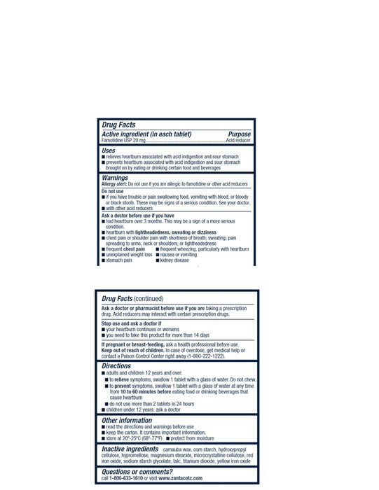 L Drug Zantac 360 2tablets 6 Per Box