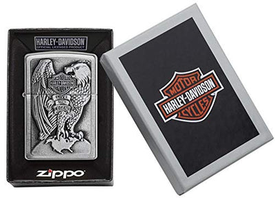 Zippo Harley-Davidson Full Faced Eagle High Polish Chrome Emblem Pocket Lighter Z- 00200HD.H231 HARLEY USA