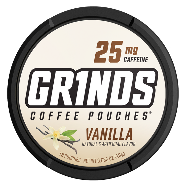 Grinds Vanilla Smooth Sweet Coffee Pouches 18-Count 5-Pack Wholesale Case