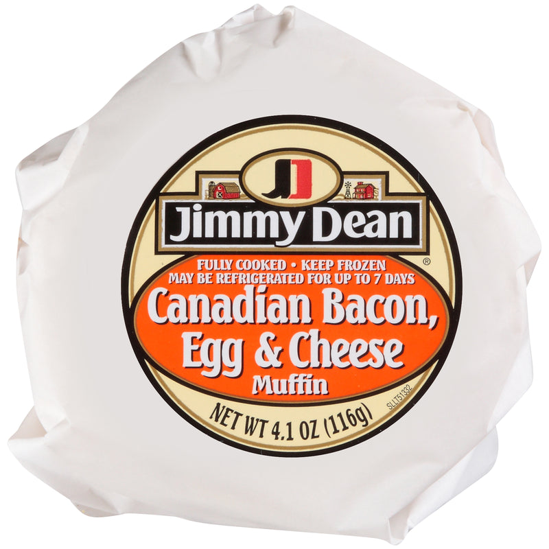 Jimmy Dean, Canadian Bacon w/ Egg and Cheese Muffin Sandwich, 4.1 oz., (12 Count)