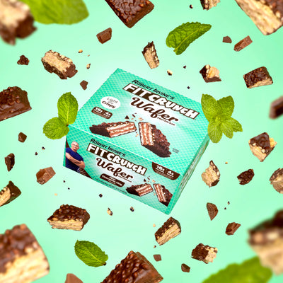 FITCRUNCH Wafer Protein Bars, Designed by Robert Irvine, 16g of Protein & 4g of Sugar (9 Bars, Mint Chocolate Chip)