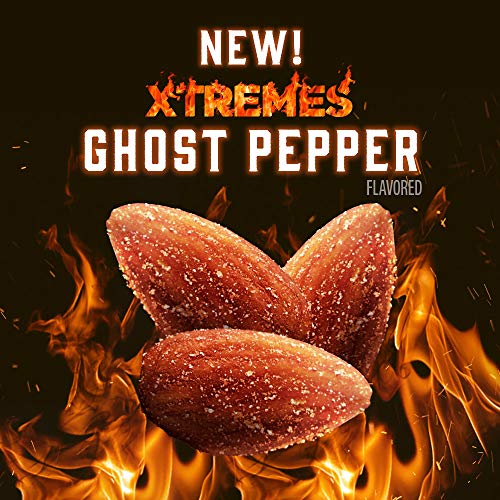 Blue Diamond Almonds XTREMES Ghost Pepper Flavored Spicy Snack Nuts, 1.5 oz Tube (Pack of 12)