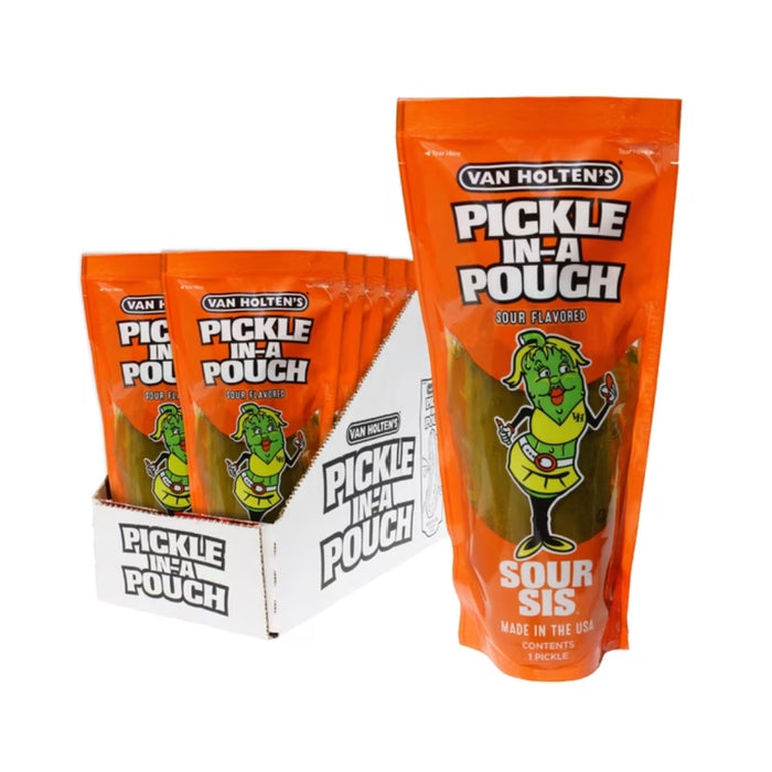 Van Holten's Jumbo Sour Pickle-In-A-Pouch Individually Wrapped - 12ct