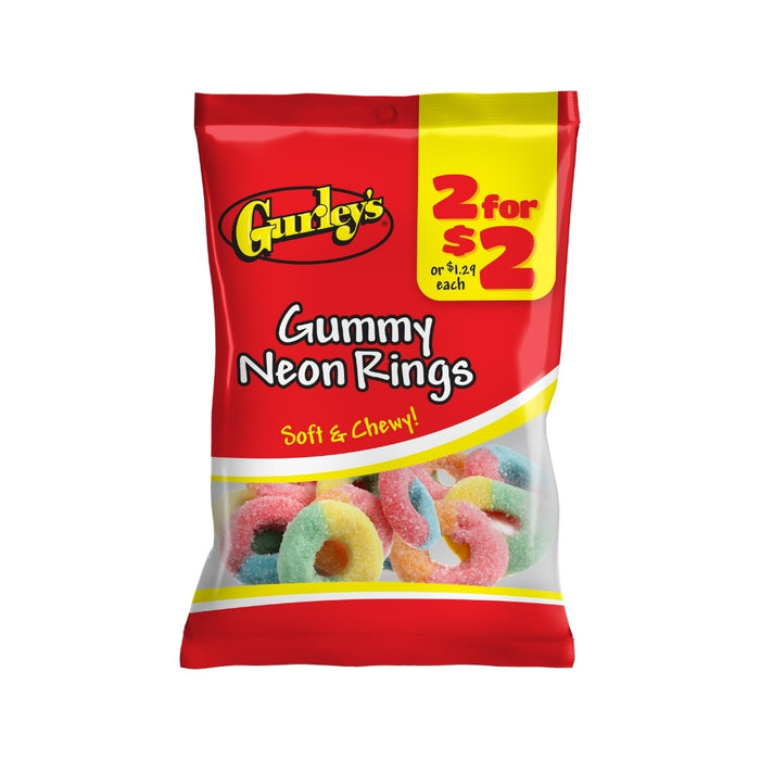 Gurley's Gummy Neon Rings - 12ct
