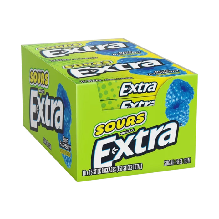 Extra Gum Sour Blue Raspberry - 10ct