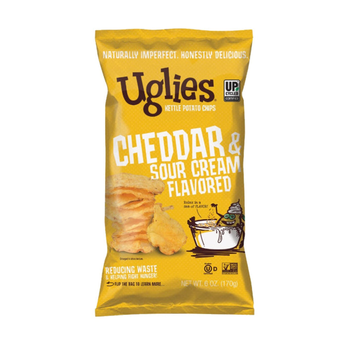 Uglies Kettle Cheddar Sour Cream Chips 2 oz - 10ct