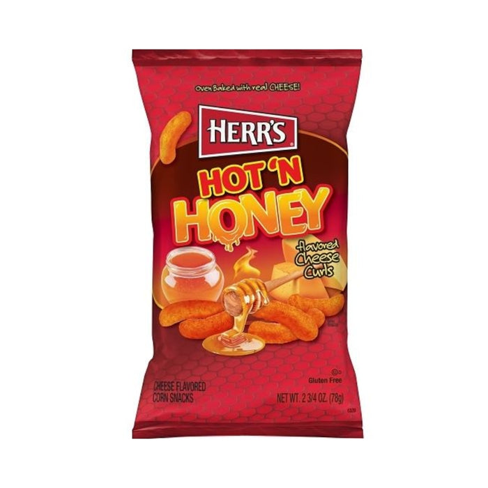 Herr's Cheese Curls Hot Honey 2.75 oz (Pack of 12)