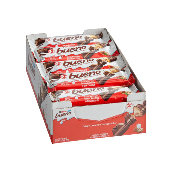 Kinder Bueno Hazelnut Milk Chocolate Bars - 20ct