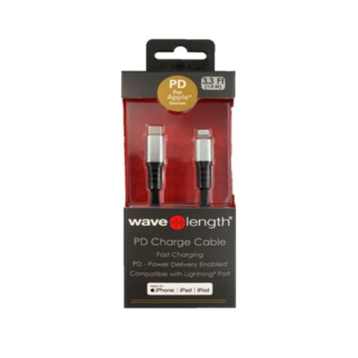 Wavelength iPhone PD Fast Charging USB-C to Lightning Cable - 3 ft