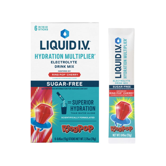 Liquid I.V. Sugar Free Hydration Multiplier Cherry Ring Pop - 8ct