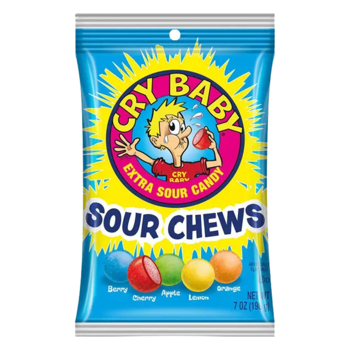 Cry Baby Sour Chews Peg Bag 7 oz