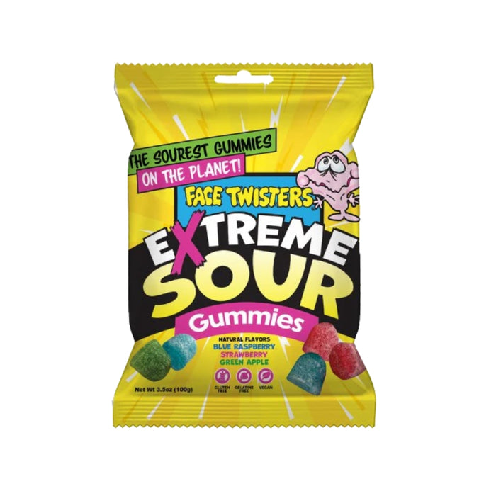 Face Twisters Extra Sour Gummies - 3.5 oz
