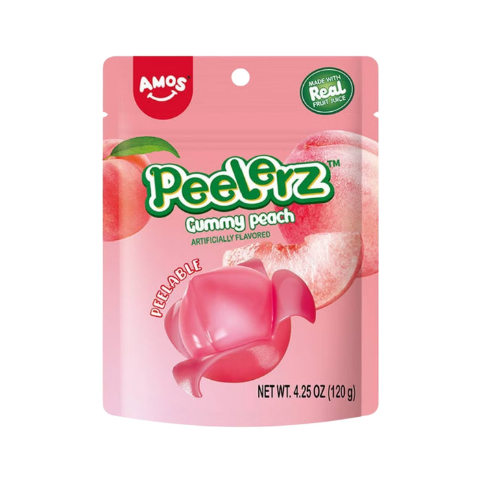 Amos Peelerz Peelable Gummy Peach Flavor 6oz Bag