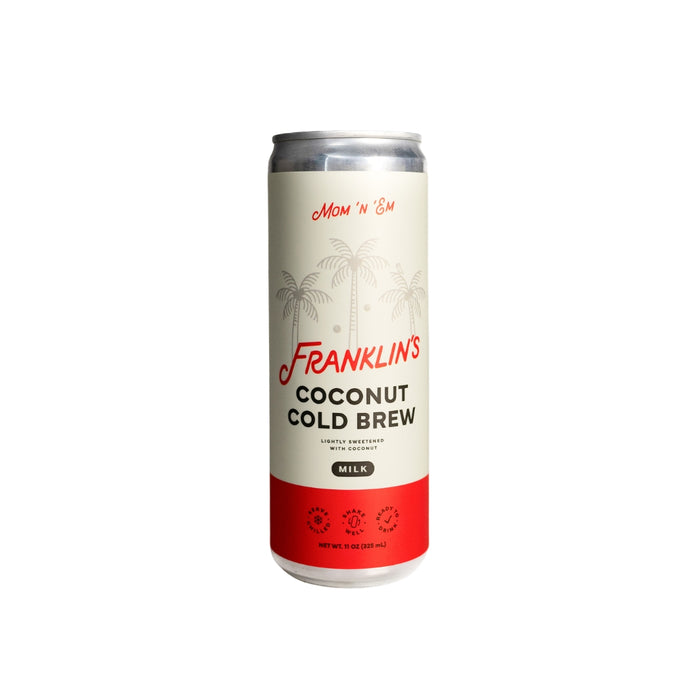 Mom N Em Franklin's Coconut Cold Brew Canned Coffee - 11 oz Pack of 12
