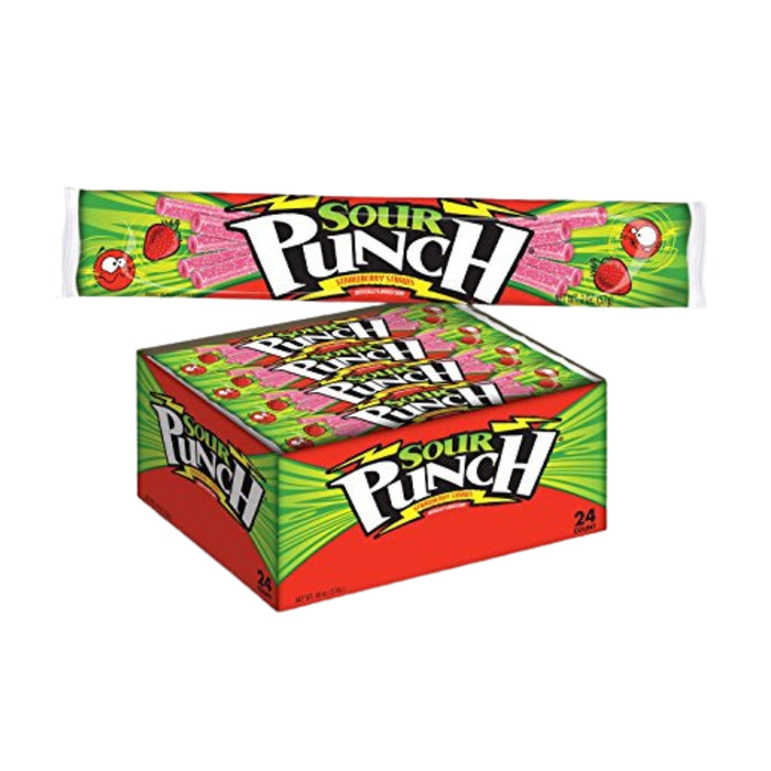 Sour Punch Straws Strawberry (24 Per Box)