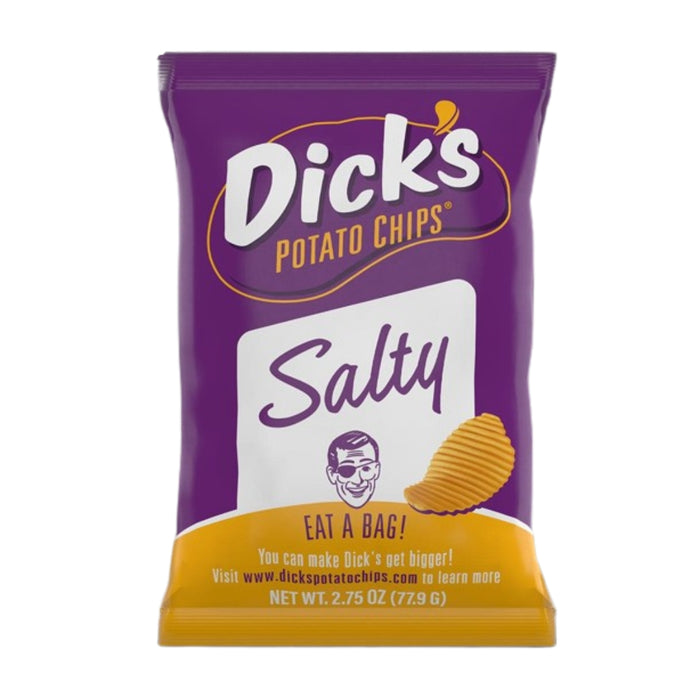 Dick's Ripple Potato Chips, Salty — 2.75 oz Bags, Case of 16