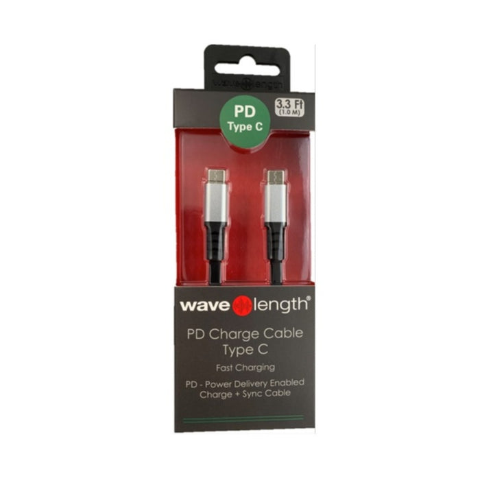 Wavelength Type C PD Fast Charging Cable - 3 ft